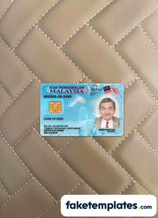 fake Malaysia ID card download photolook and scan look PSD templates ...