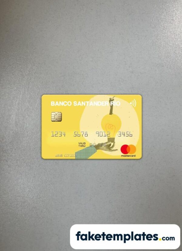 fake Argentina Banco Santander Río Mastercard photolook and scan look download PSD templates | 2 in 1