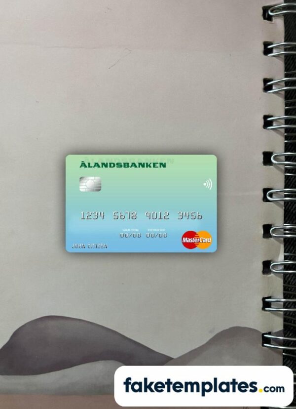 fake Finland Bank of Aland Mastercard photolook and scan look download PSD templates | 2 in 1