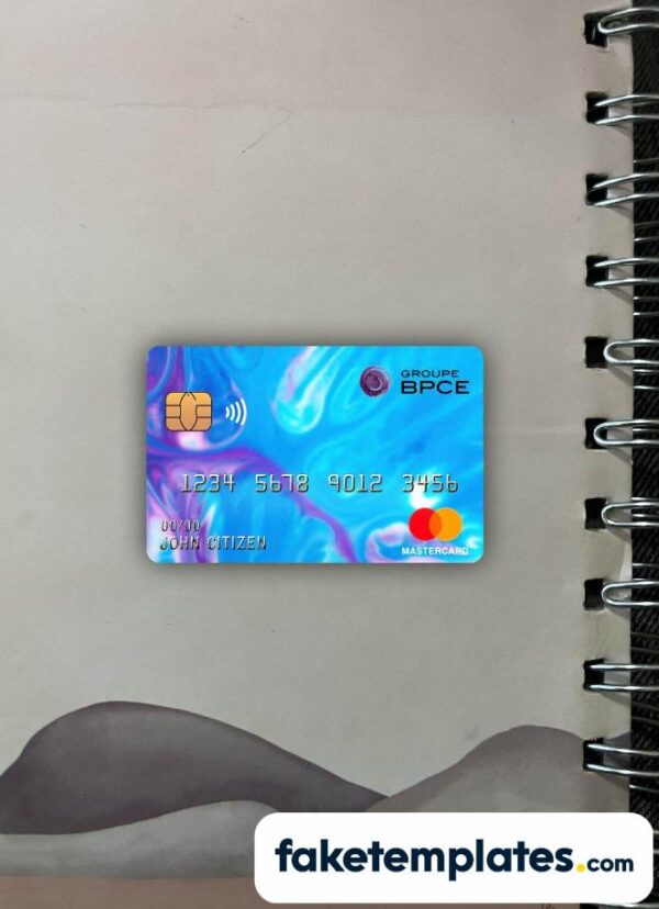 fake France Groupe BPCE bank Mastercard photolook and scan look download PSD templates | 2 in 1