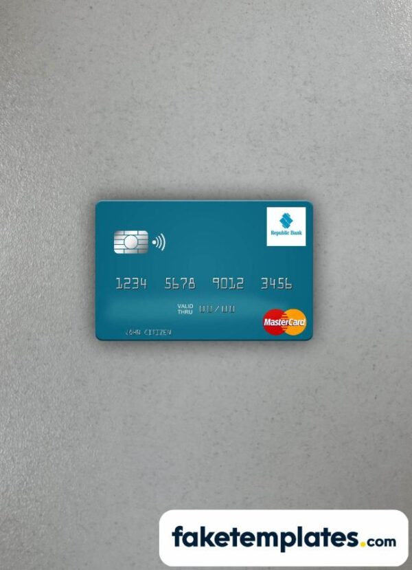 fake Grenada Republic Bank Grenada Mastercard photolook and scan look download PSD templates | 2 in 1