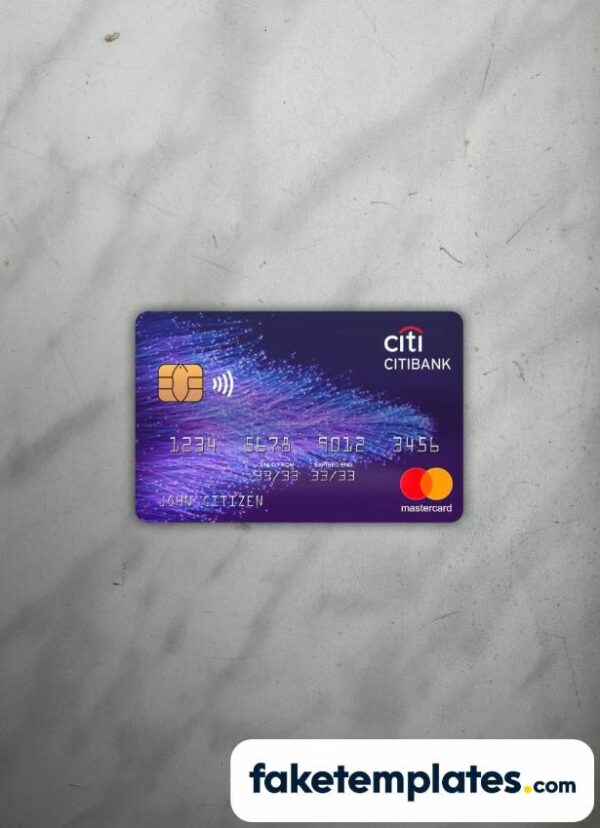 fake Hong Kong Citibank Mastercard photolook and scan look download PSD templates | 2 in 1