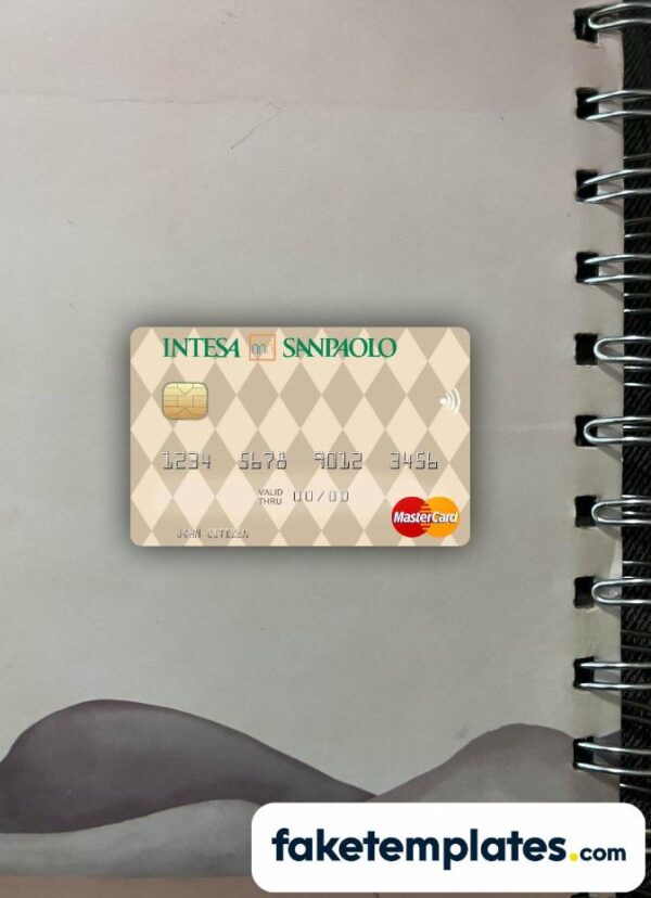 fake Italy Intesa Sanpaolo Mastercard photolook and scan look download PSD templates | 2 in 1