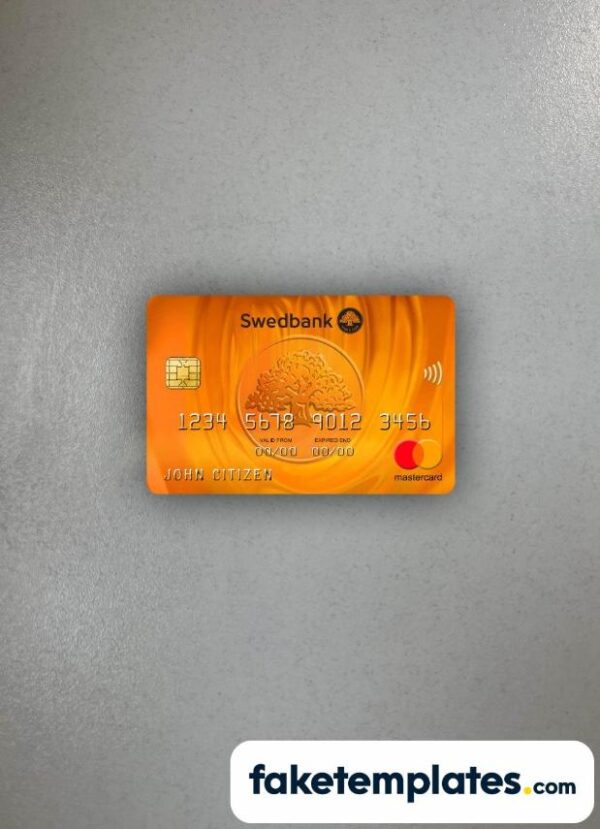 fake Latvia Swedbank Mastercard photolook and scan look download PSD templates | 2 in 1