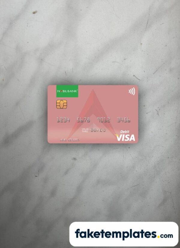 fake Nepal Nabil Bank visa debit card photolook and scan look download PSD templates | 2 in 1