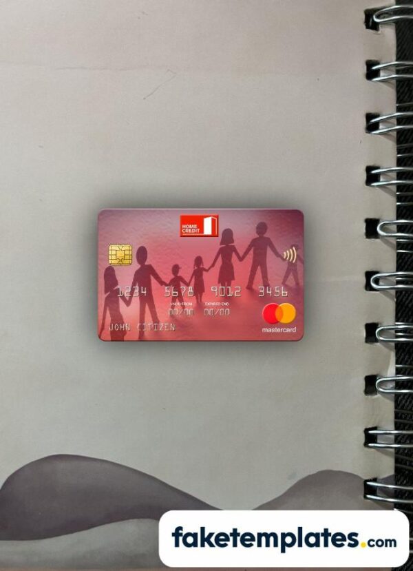 fake Russia Home Credit bank Mastercard photolook and scan look download PSD templates | 2 in 1