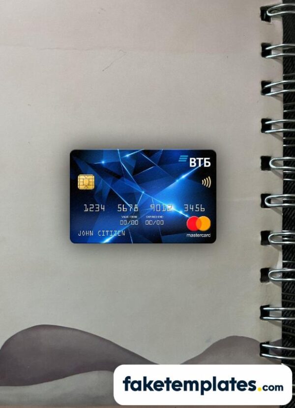 fake Russia VTB bank Mastercard photolook and scan look download PSD templates | 2 in 1