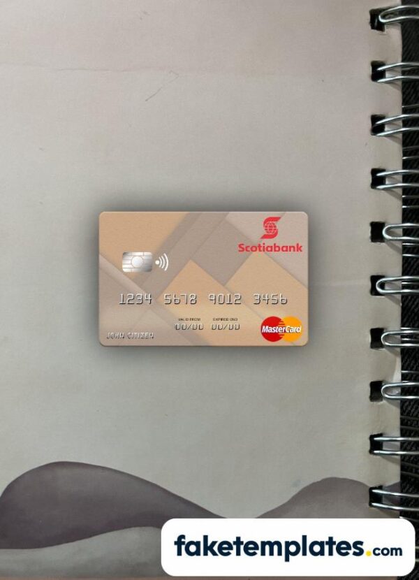 fake Saint Lucia Scotiabank Mastercard photolook and scan look download PSD templates | 2 in 1