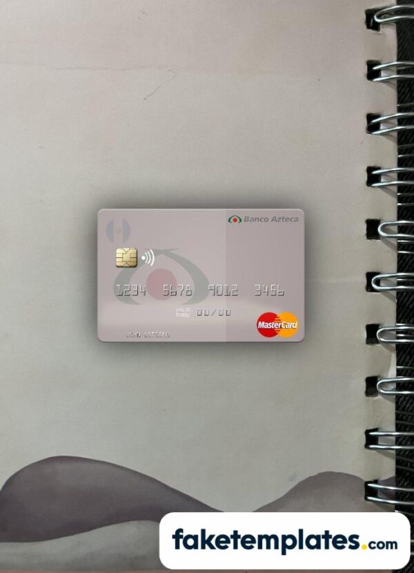 fake Salvador Banco Azteca Mastercard photolook and scan look download PSD templates | 2 in 1