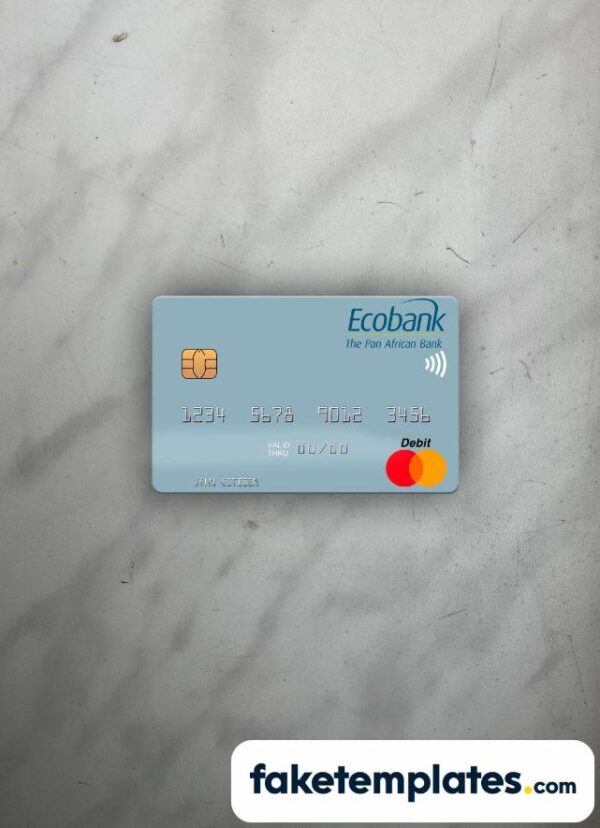 fake Senegal Ecobank Sénégal Mastercard photolook and scan look download PSD templates | 2 in 1