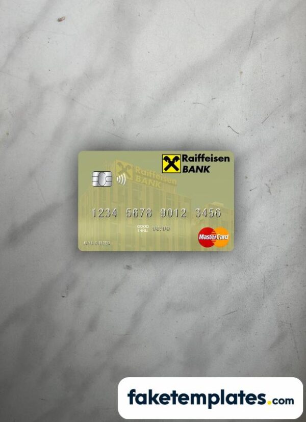 fake Serbia Raiffeisen banka a.d. Beograd Mastercard photolook and scan look download PSD templates | 2 in 1