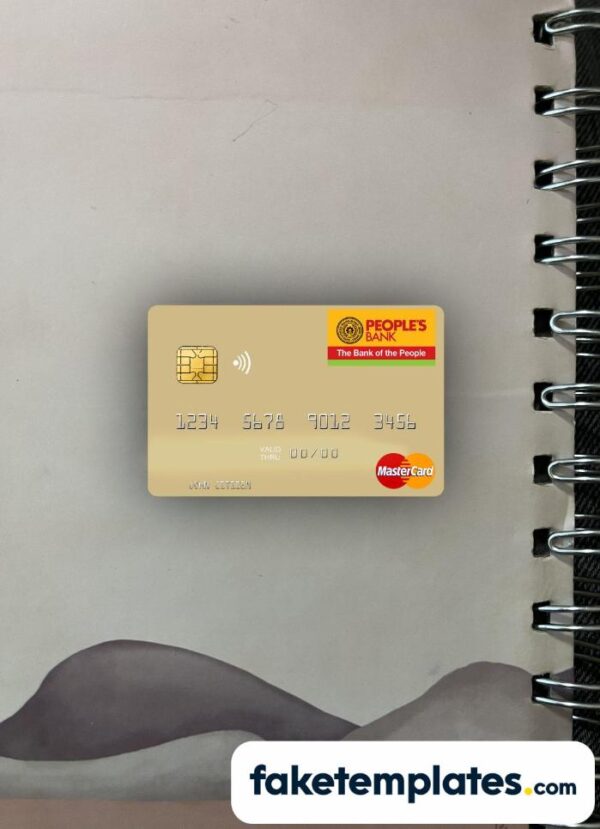 fake Sri Lanka People’s Bank Mastercard photolook and scan look download PSD templates | 2 in 1