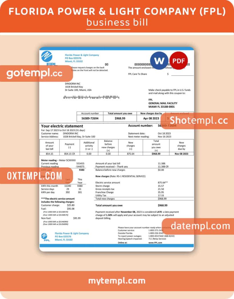 fake Florida Power Light Company (FPL) electricity utility business fake Florida Power Light Company (FPL) electricity utility business
